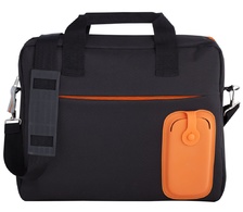 Сумка для ноутбука Silicomp, черная с оранжевым