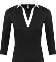 Рубашка поло женская с рукавом 3/4 PANACH 190 черная