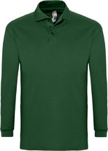 Рубашка поло мужская с длинным рукавом Winter II 210 темно-зеленая