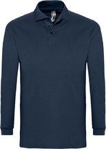 Рубашка поло мужская с длинным рукавом Winter II 210 темно-синяя