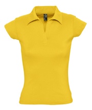 Рубашка поло женская без пуговиц PRETTY 220, желтая (абрикосовая)