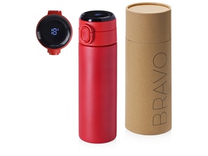 Вакуумная термокружка Waterline с медной изоляцией Bravo, 400 мл, тубус, красный