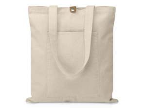 Сумка Clip из хлопка 340 г/м2 с застежкой из экокожи, натуральный