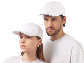 Кепка со светоотражающим кантом, белый