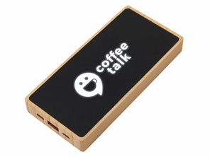 Внешний аккумулятор с подсветкой лого и солнечной панелью Reedia S1, 10000 mAh, бамбук, черный