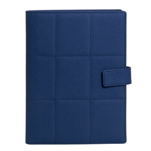 Ежедневник-портфолио Royal, синий, эко-кожа, недатированный кремовый блок, серая подарочная коробка