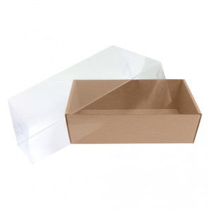 Коробка «крышка-дно»  картонная с прозрачной крышкой 210х70х90 мм 